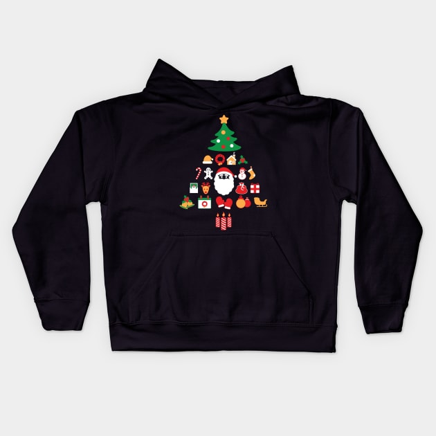 Christmas Tree From Christmas Symbols Kids Hoodie by KsuAnn